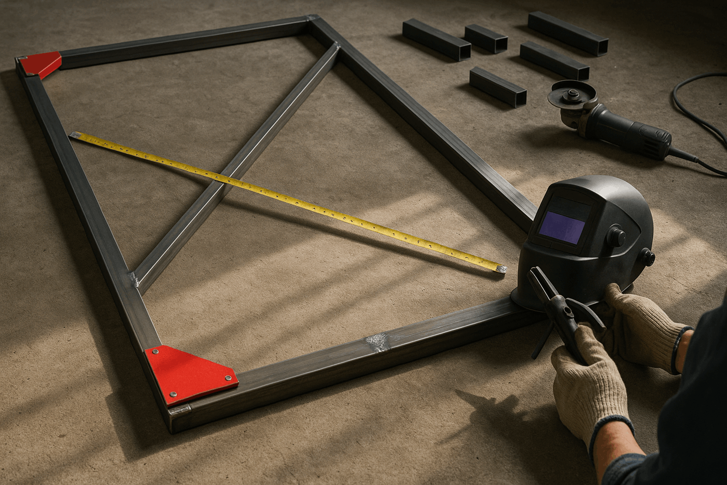  Чертёж и сварка каркаса (пошагово)