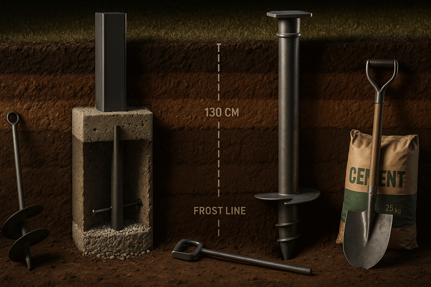  Установка столбов: бетонирование vs винтовые сваи