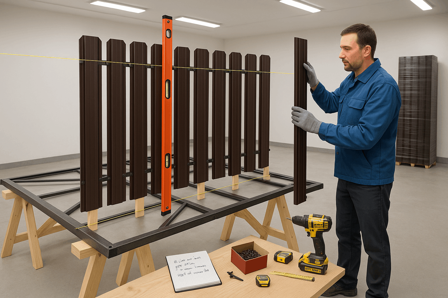 Крепление евроштакетника к каркасу