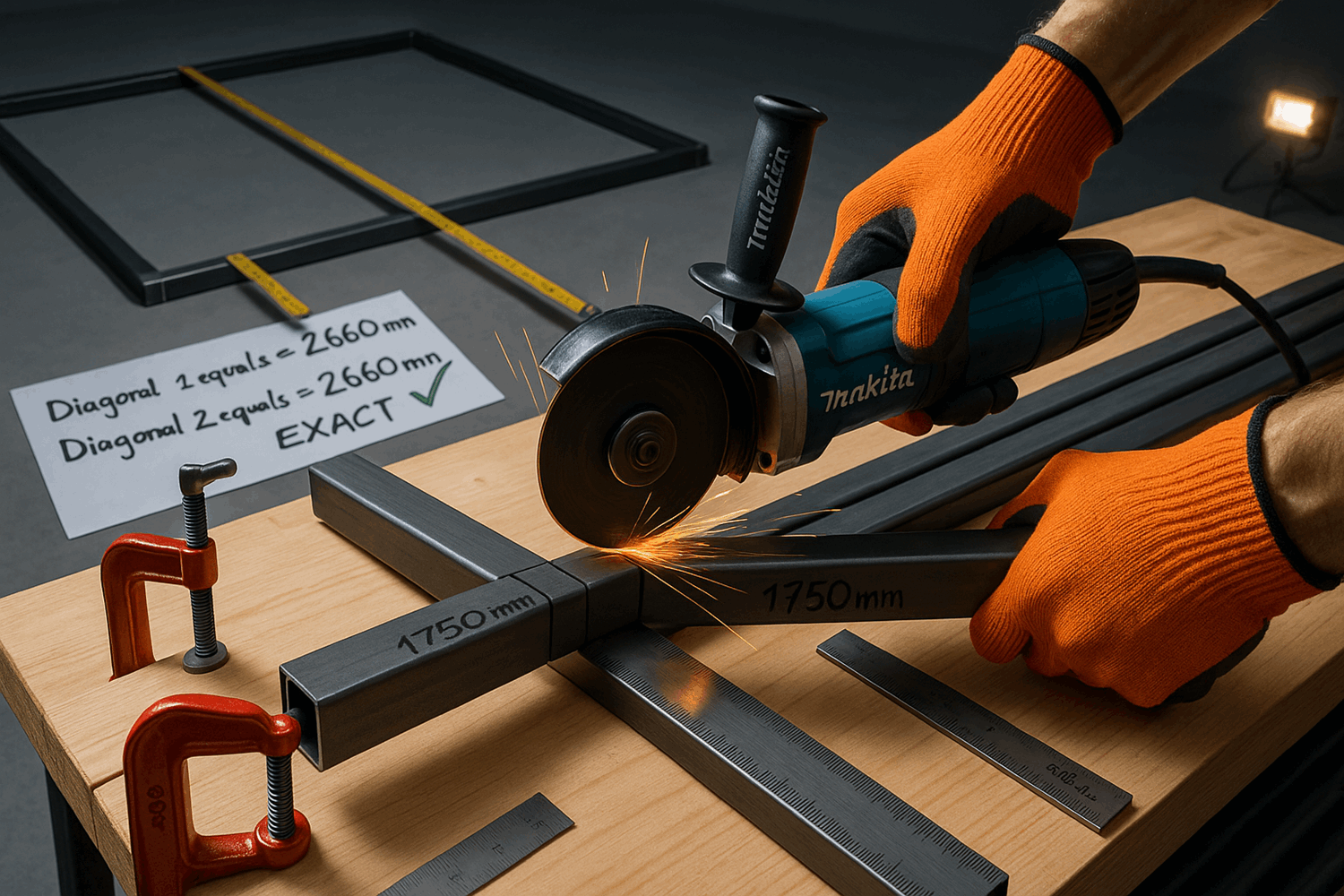  Шаг 1. Нарезка и раскладка профильной трубы