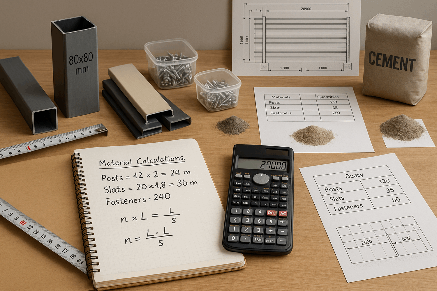  Список материалов с точным расчетом