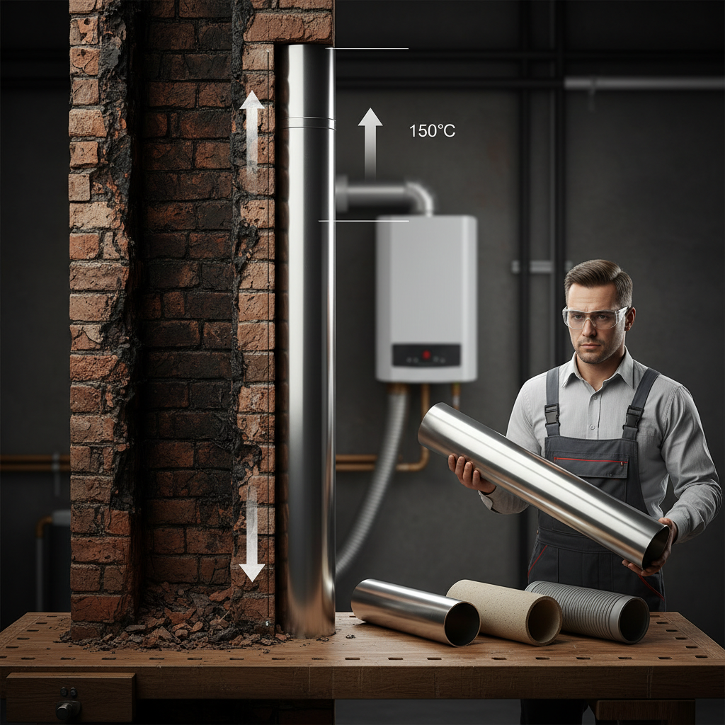 Гильзование кирпичного дымохода