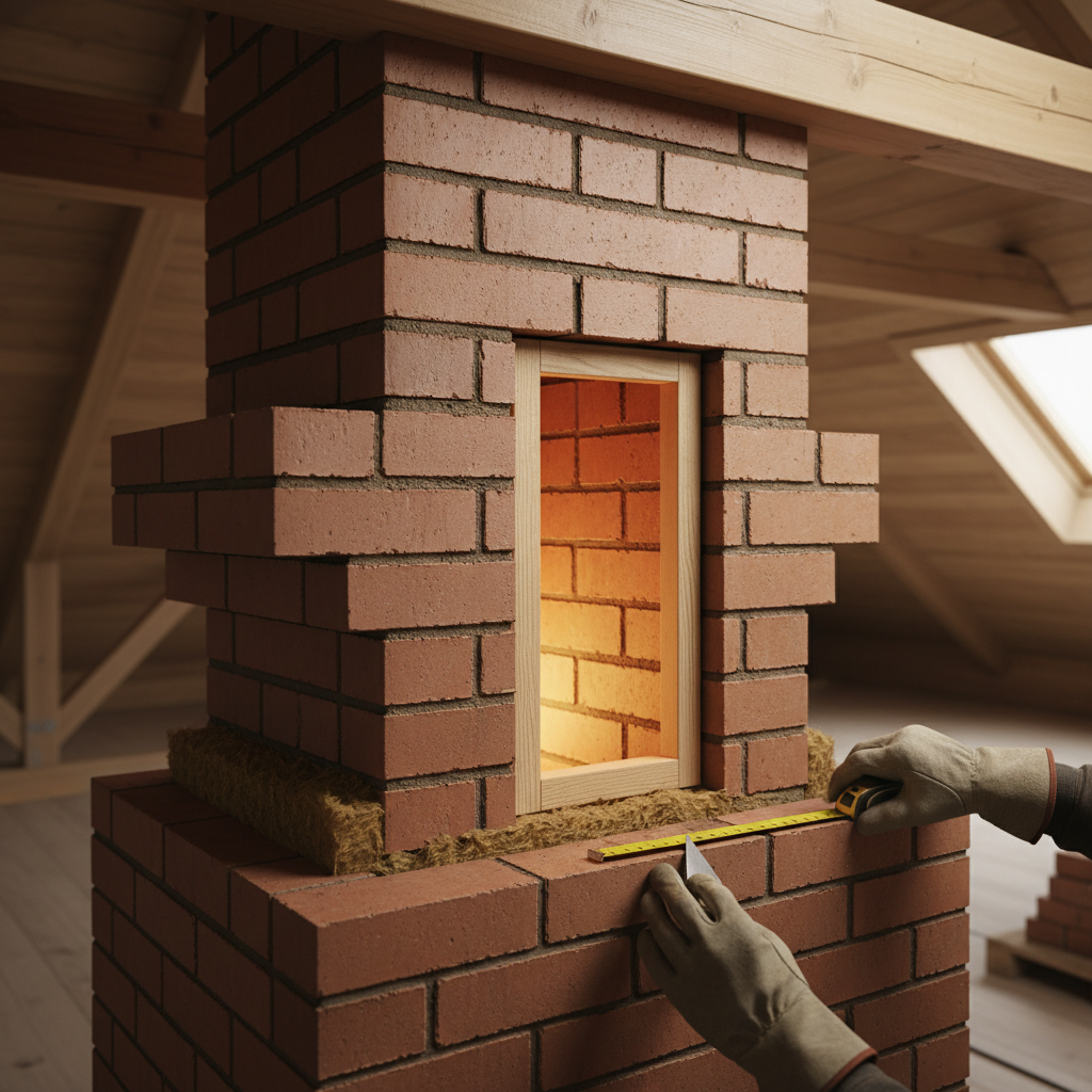  Кладка распушки у потолочного перекрытия