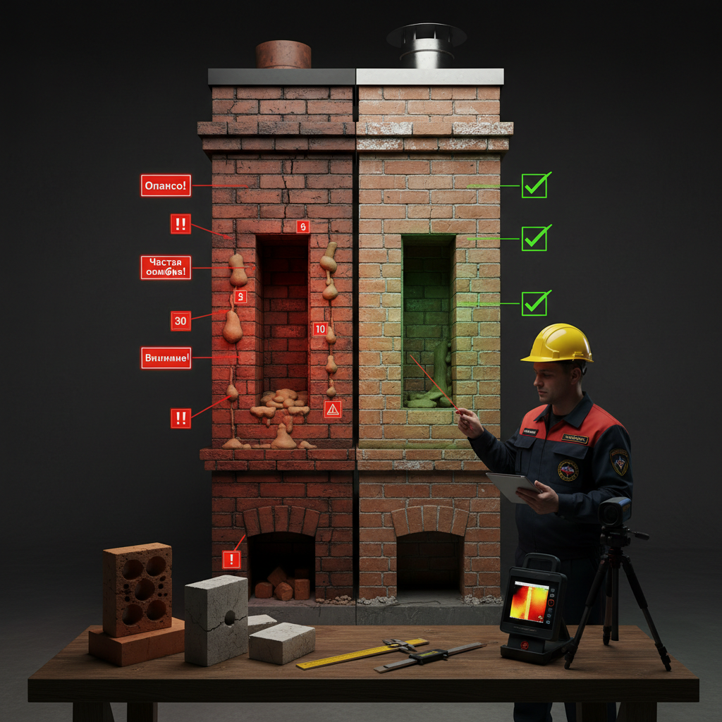 Типичные ошибки при кладке дымохода