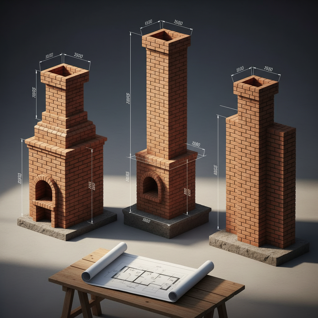 Виды кирпичных дымоходов