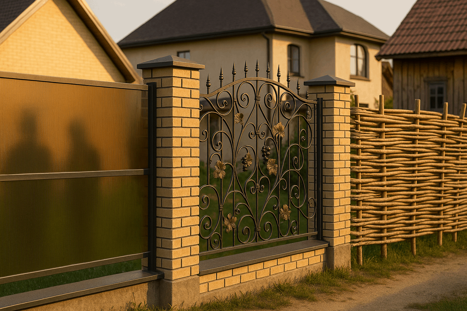  Экзотика: поликарбонат, ковка, плетень