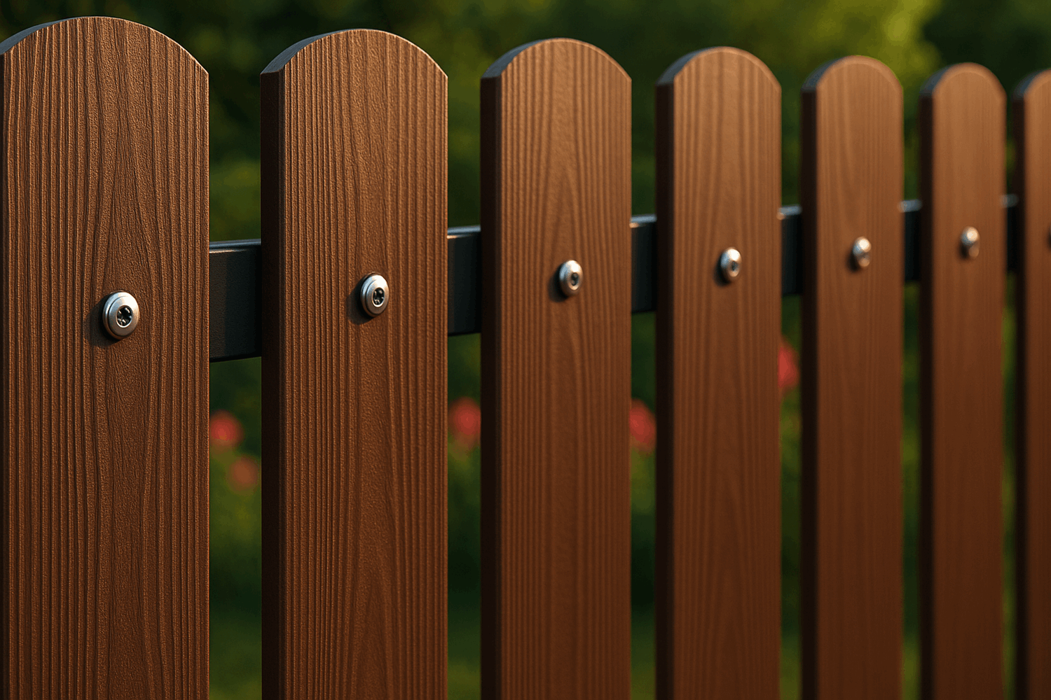  Забор из металлического штакетника (евроштакетник)