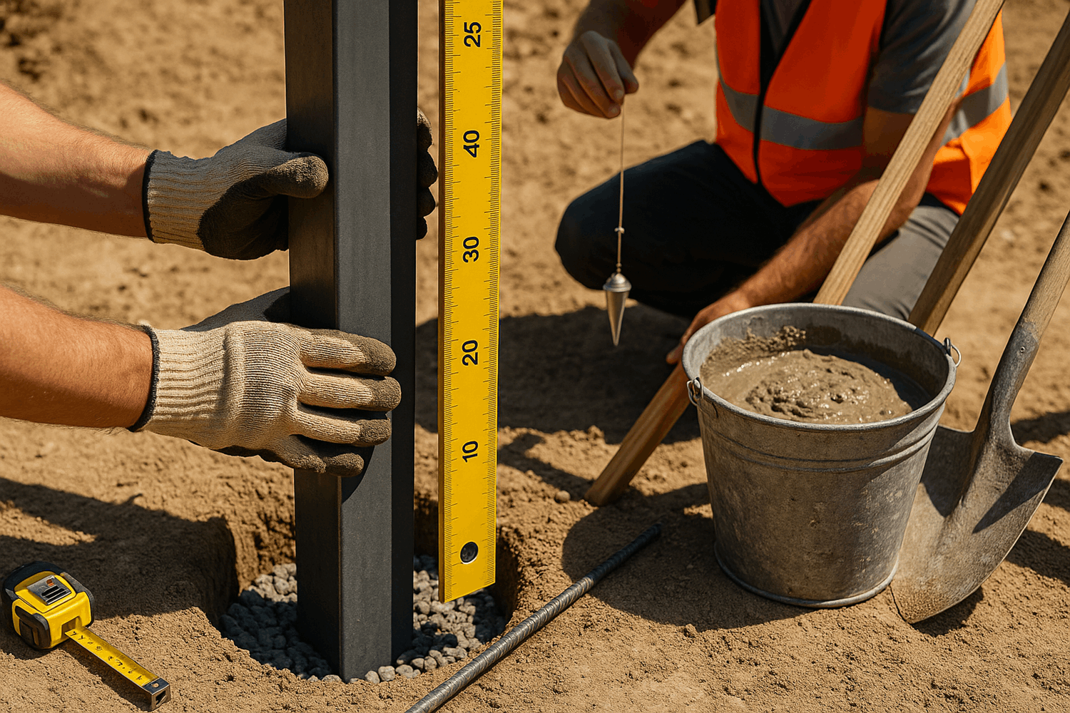  Шаг 2. Установка опорных столбов — основа надёжности