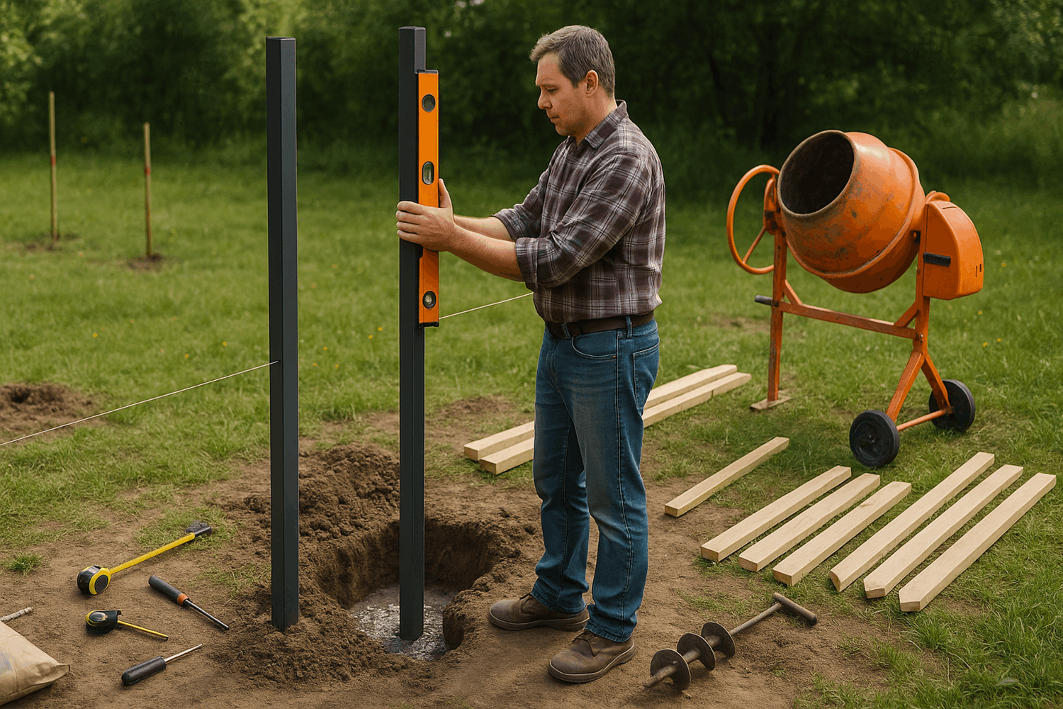 Основы монтажа: как поставить забор в палисадник своими руками