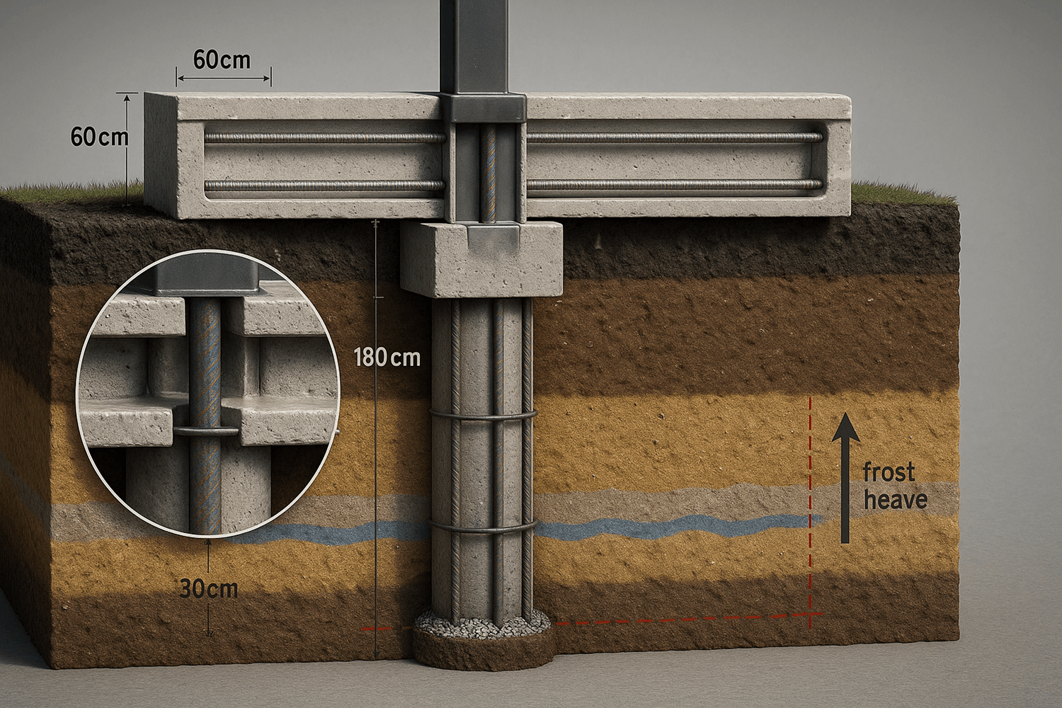 Комбинированный (ленточно-столбчатый)