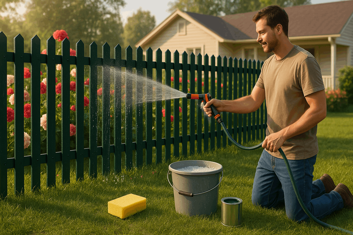 Уход за палисадником из металлического штакетника