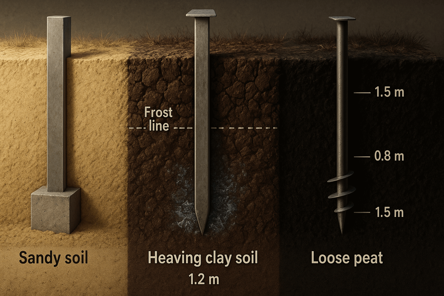  Тип грунта и глубина заглубления