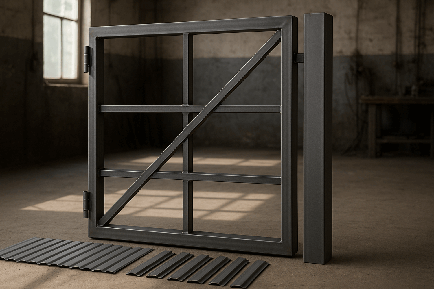  Базовая схема распашных ворот: элементы конструкции