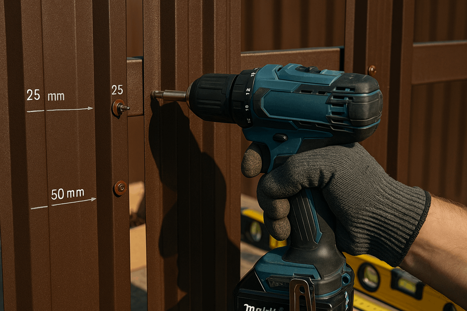 Через какое расстояние крепить штакетник металлический для забора