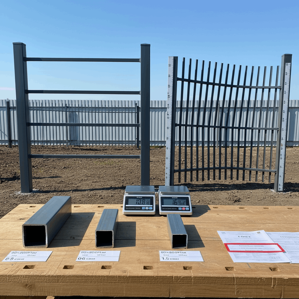  Размеры столбов и лаг для евроштакетника