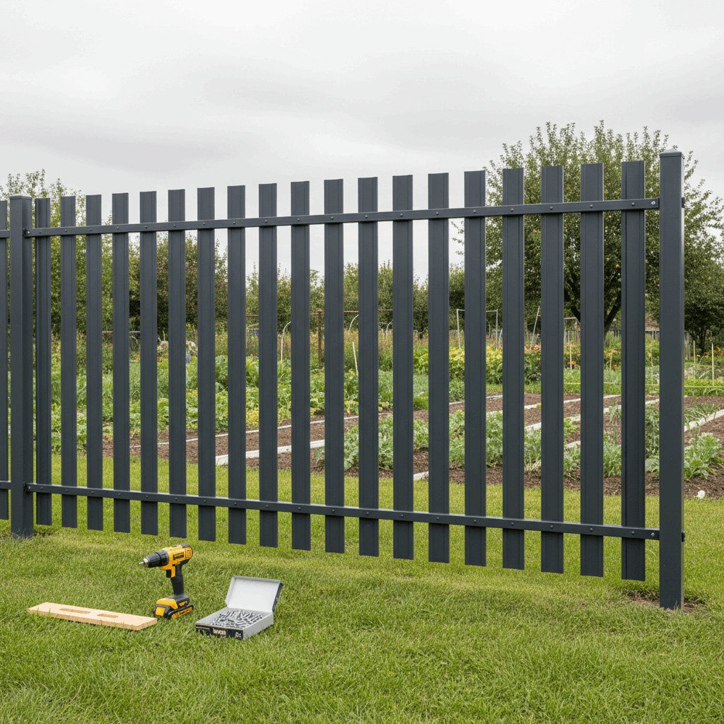  Вертикальный однорядный забор