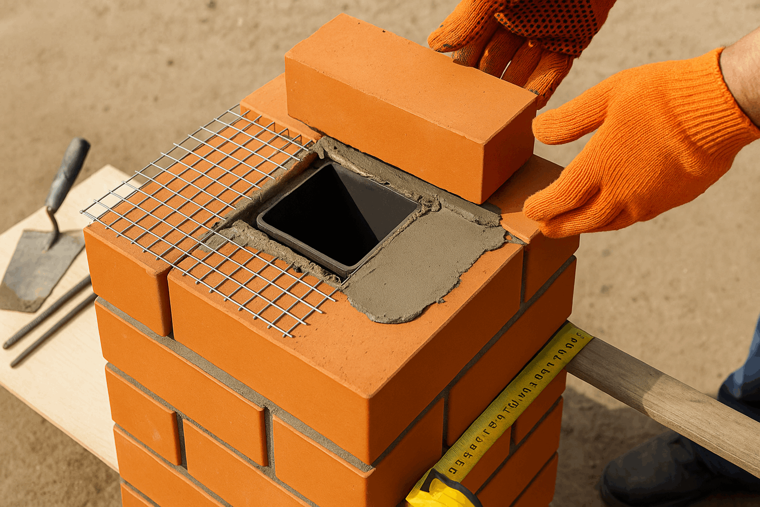  Кладка столба в 1,5 кирпича (380×380 мм)