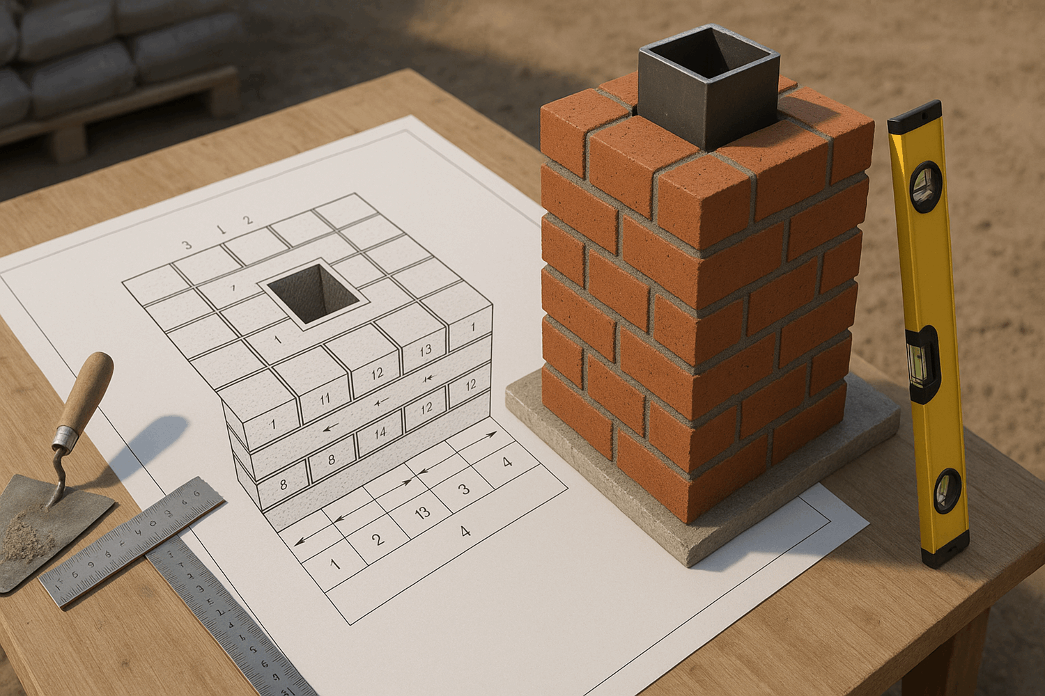 Схемы кладки столбов из кирпича: порядовки для разных размеров