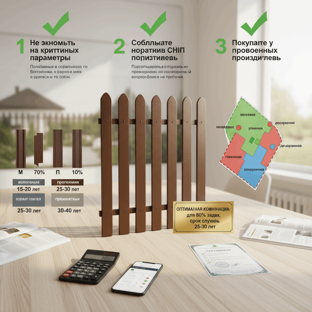 Заключение: главные выводы о видах металлоштакетника