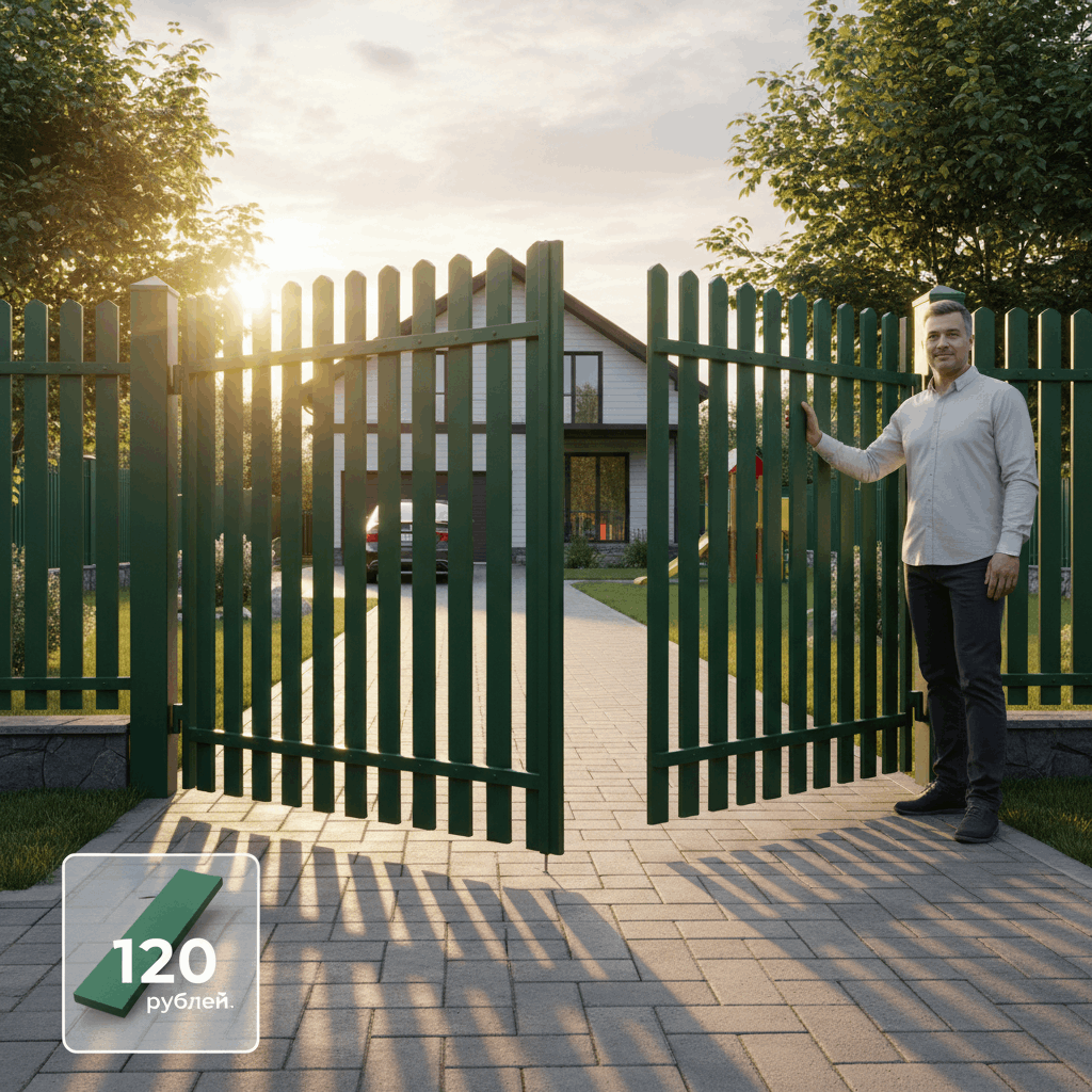 Преимущества ворот из металлического штакетника
