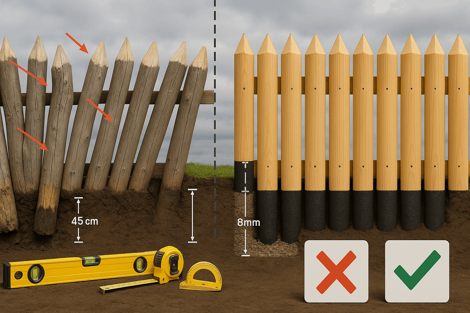 Частые ошибки при строительстве частокола