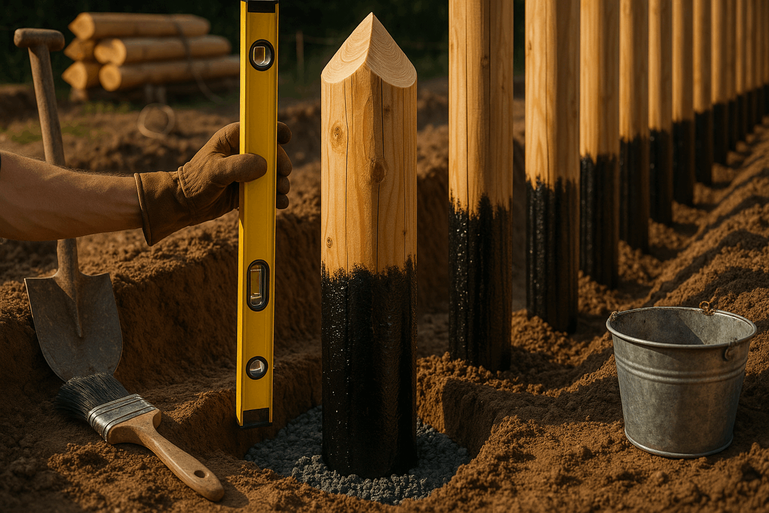  Классический деревянный частокол