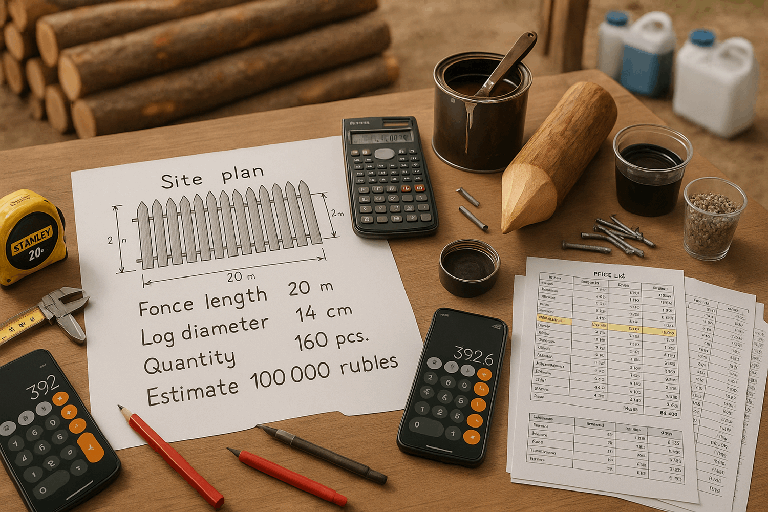 Расчет материалов: сколько нужно бревен и сколько это стоит