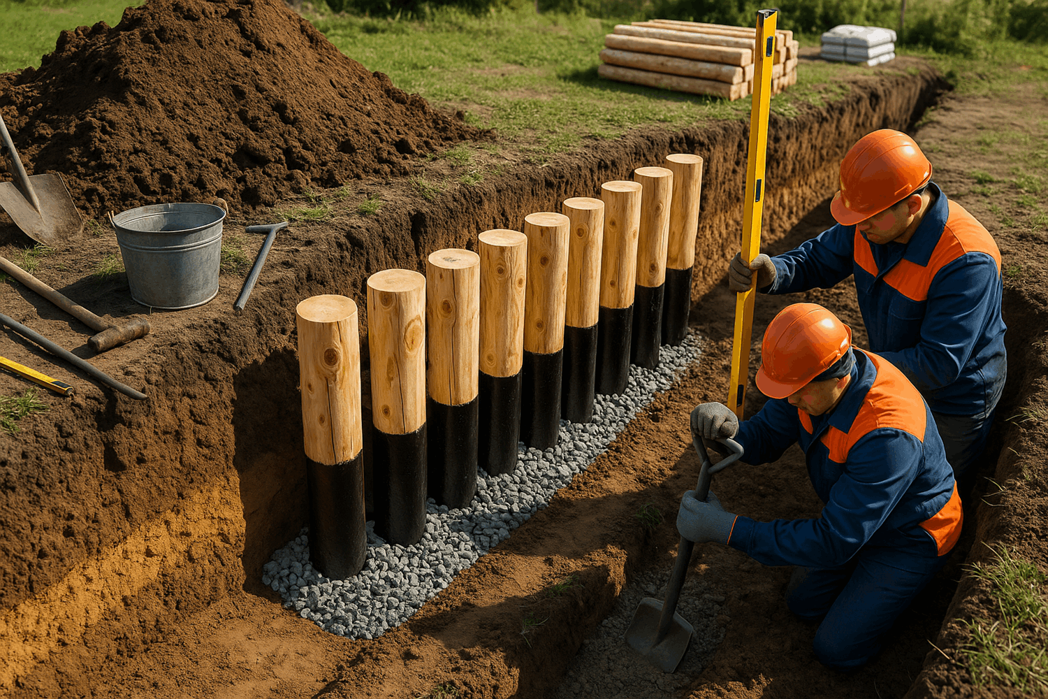  Установка в траншею