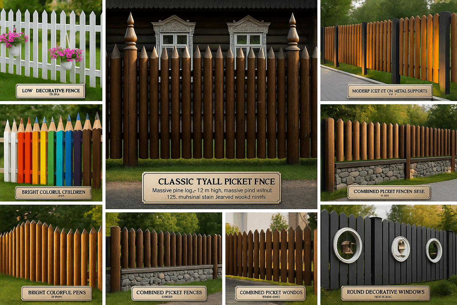 Вдохновляющие примеры: 7 красивых частоколов с разных участков