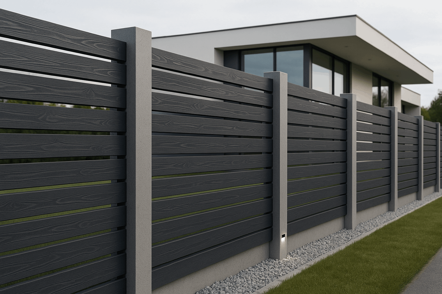  Горизонтальный забор из реек