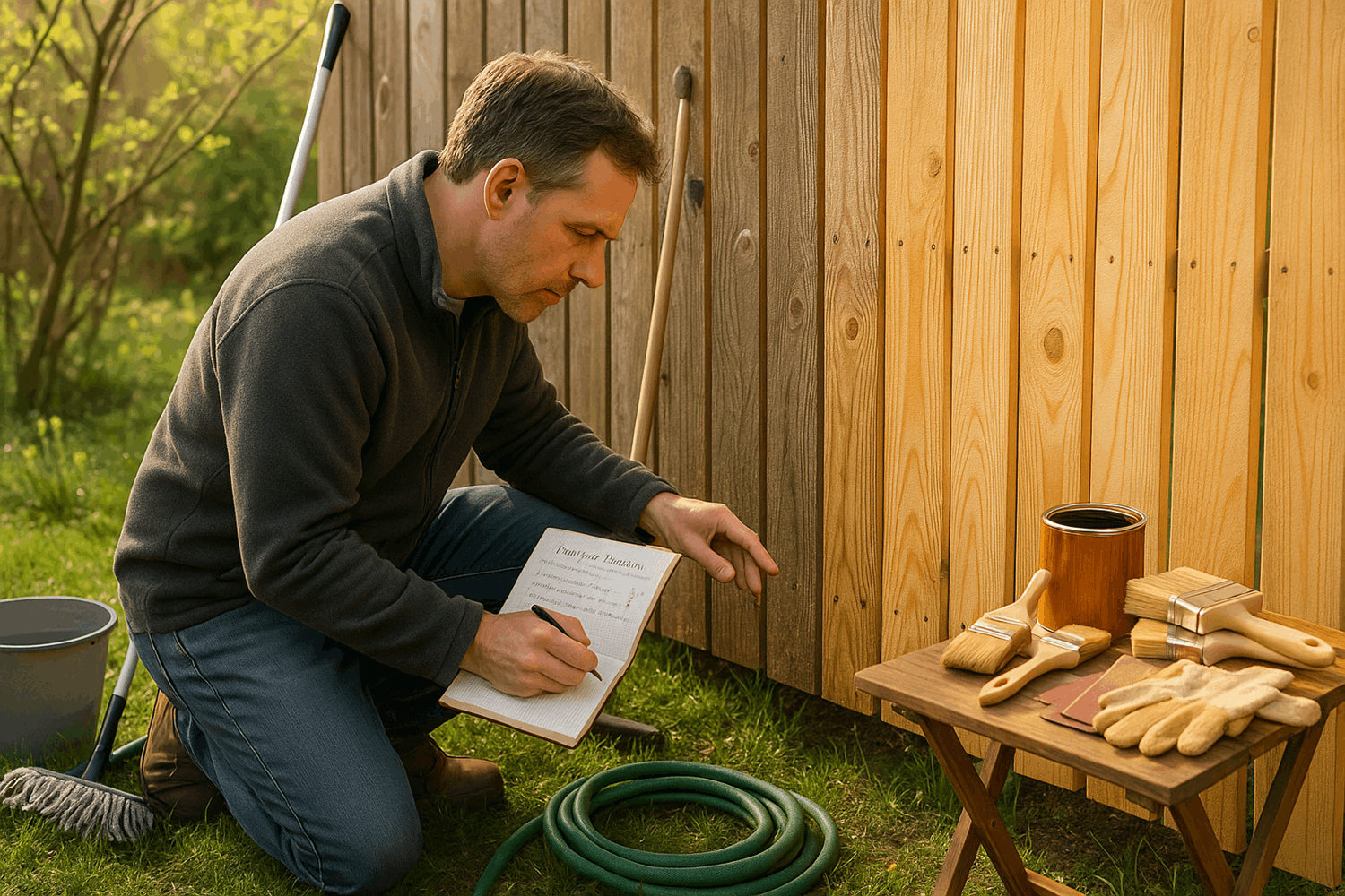 Уход за деревянным реечным забором