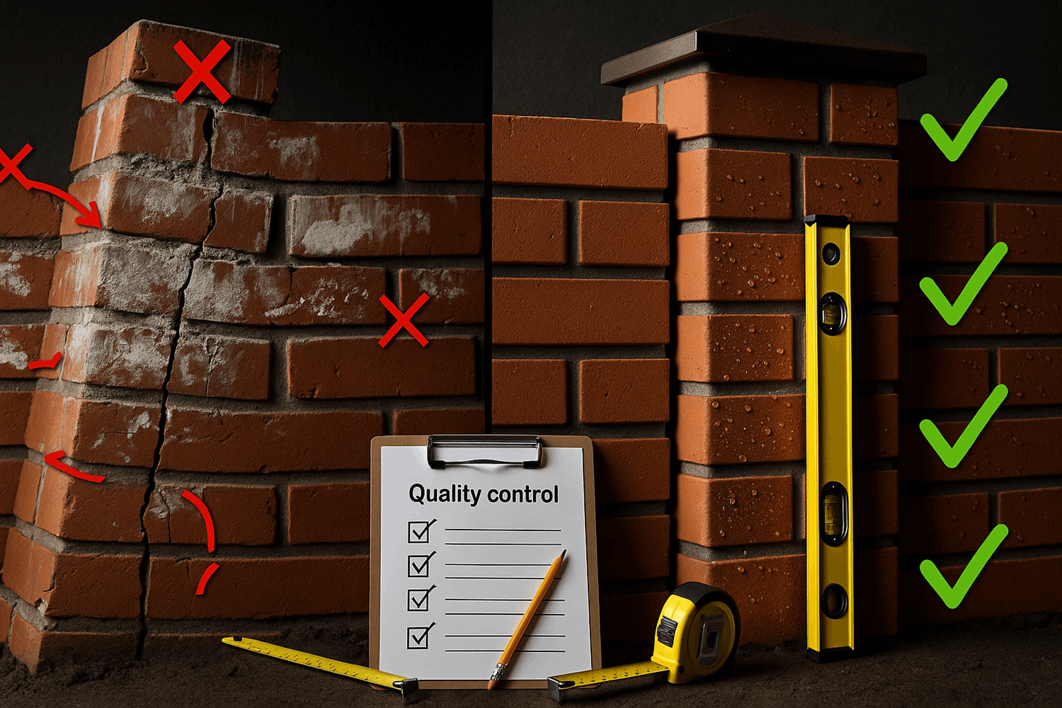 Чек-лист: 20 типичных ошибок при строительстве кирпичного забора