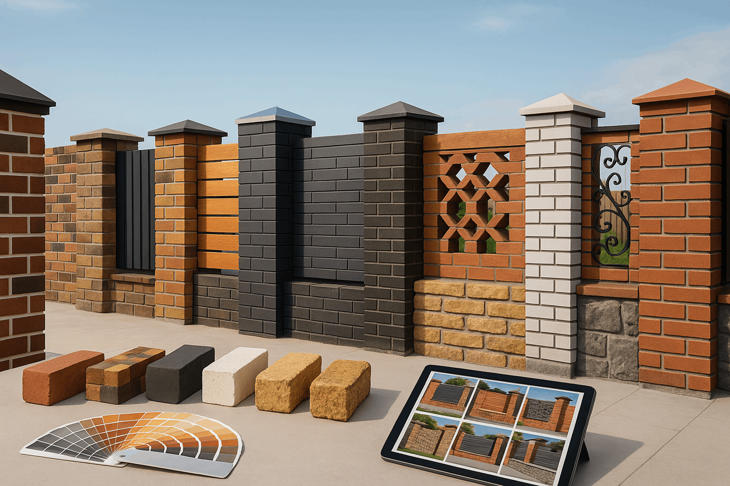 Дизайн-гид: 10 стилей кирпичных заборов с фото