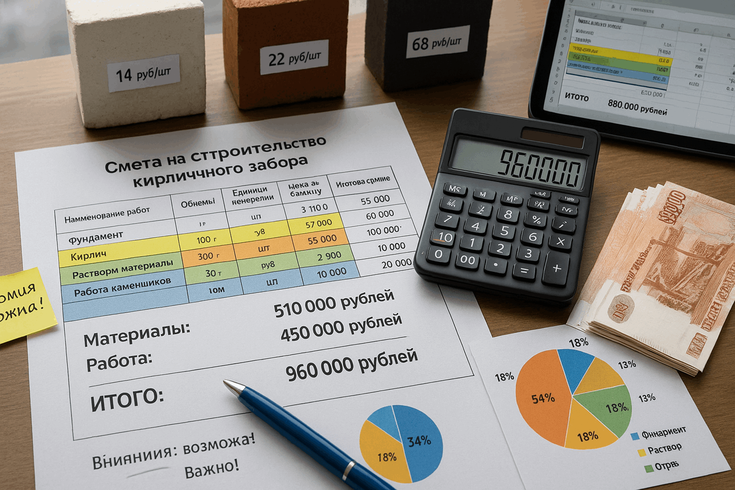 Сколько стоит кирпичный забор: смета под ключ