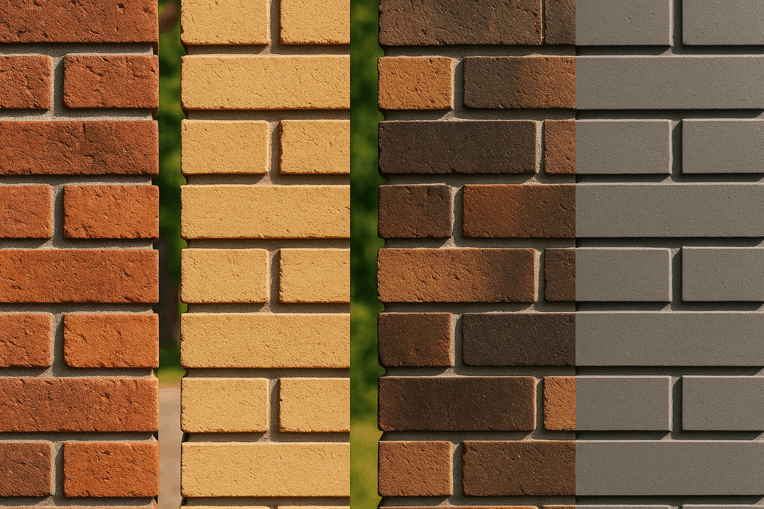  Сплошные кирпичные заборы: классика, желтый, коричневый, серый