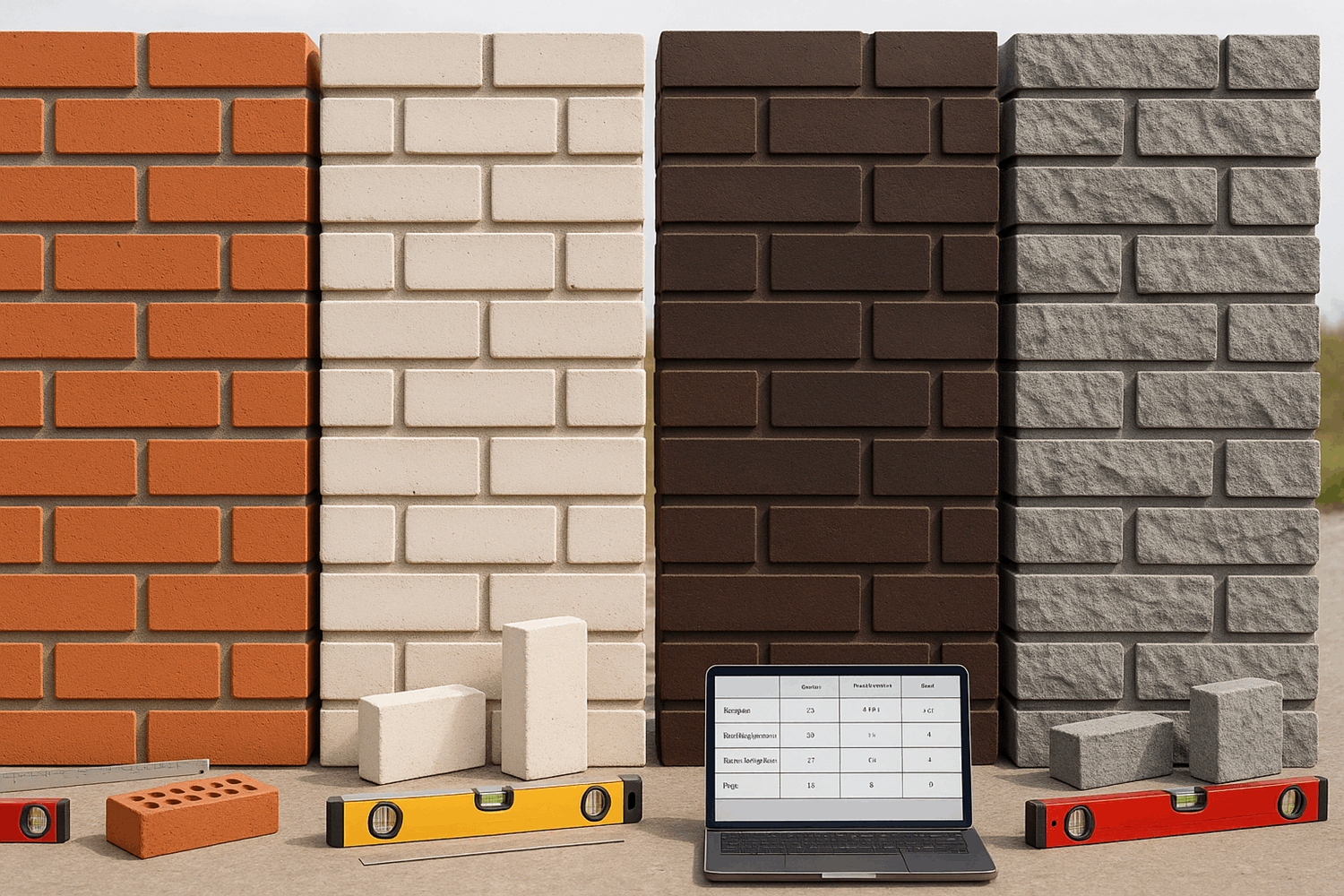  Сравнительная таблица: керамический, силикатный, клинкерный, гиперпрессованный