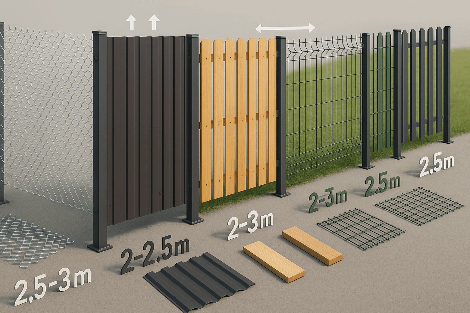 Сравнение расстояний — рабица vs другие типы заборов