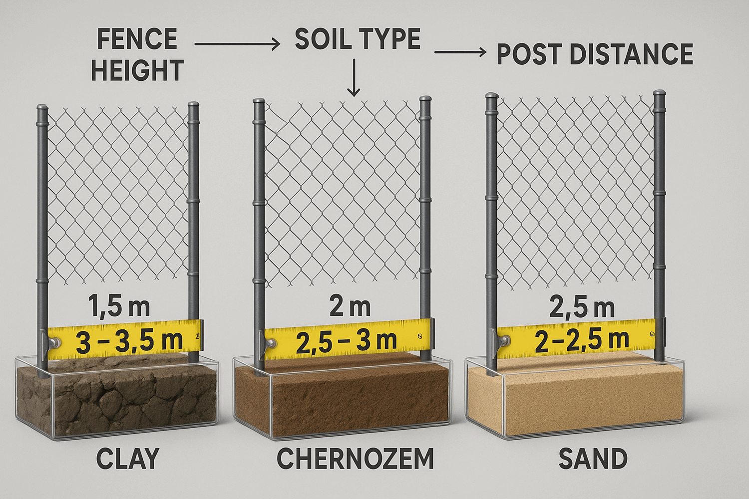 Таблица 1 — По высоте и типу грунта