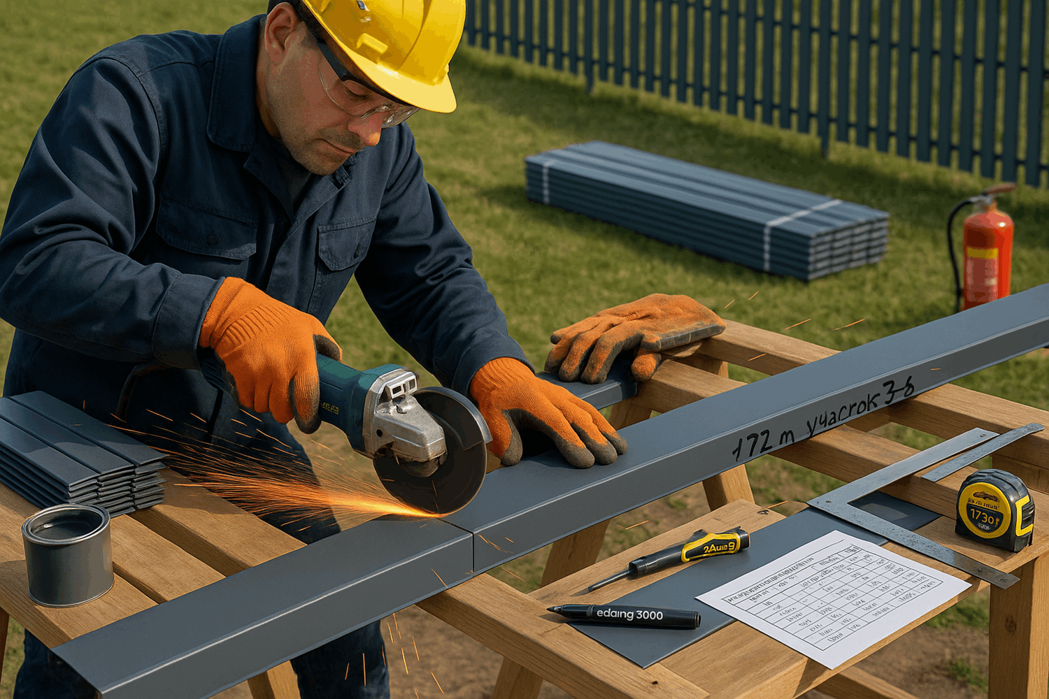  Монтаж с горизонтальным верхом (резка планок)