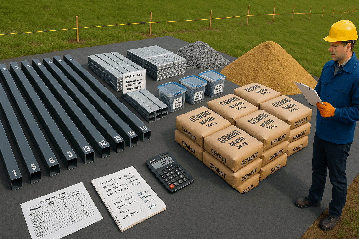  Сколько нужно столбов, лаг и крепежа