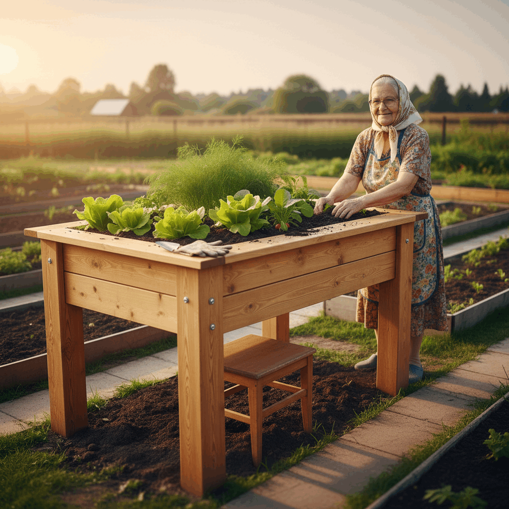  Высокие грядки для пожилых — минимум наклонов