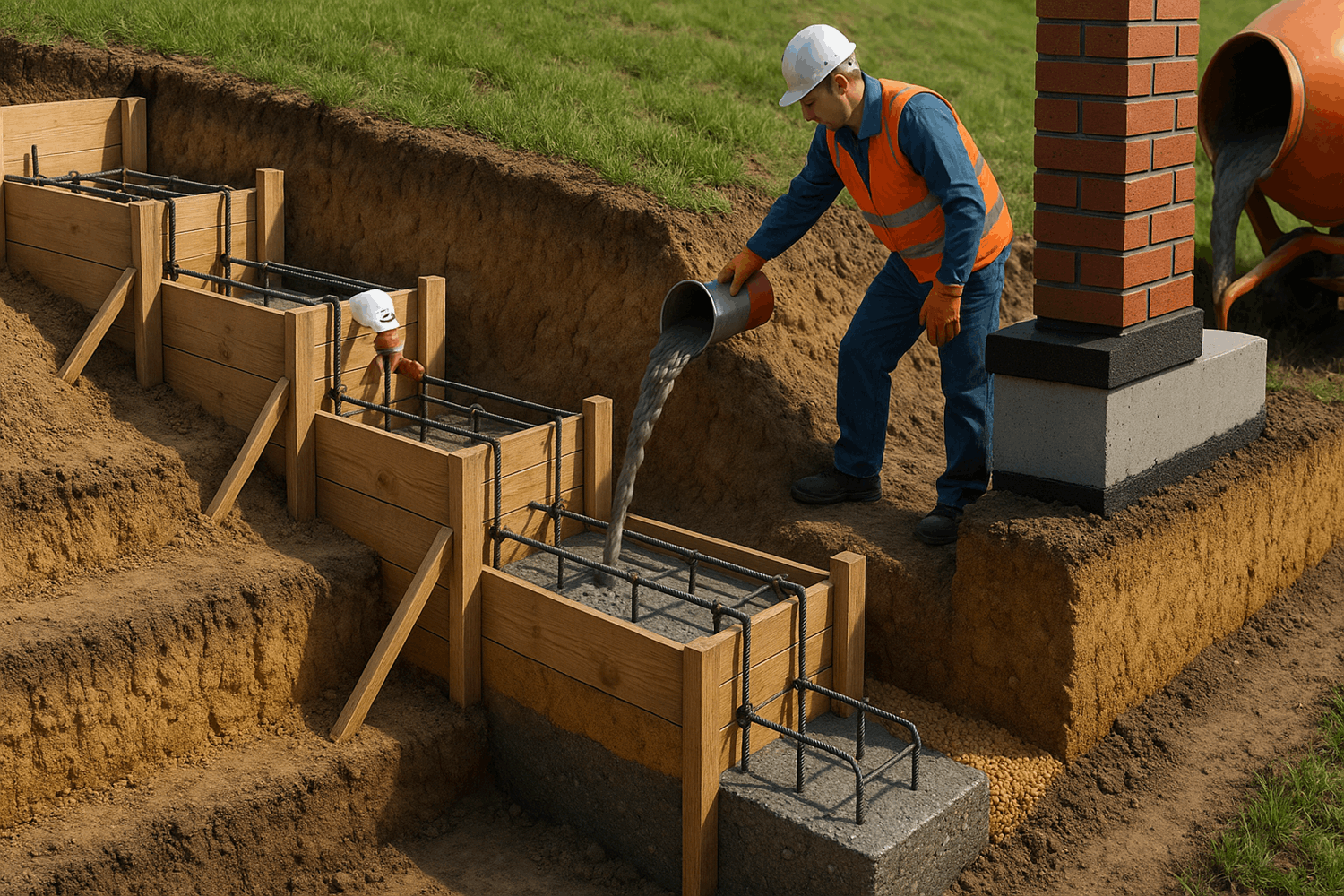  Вариант 3: Ленточный ступенчатый фундамент (для тяжёлых заборов)