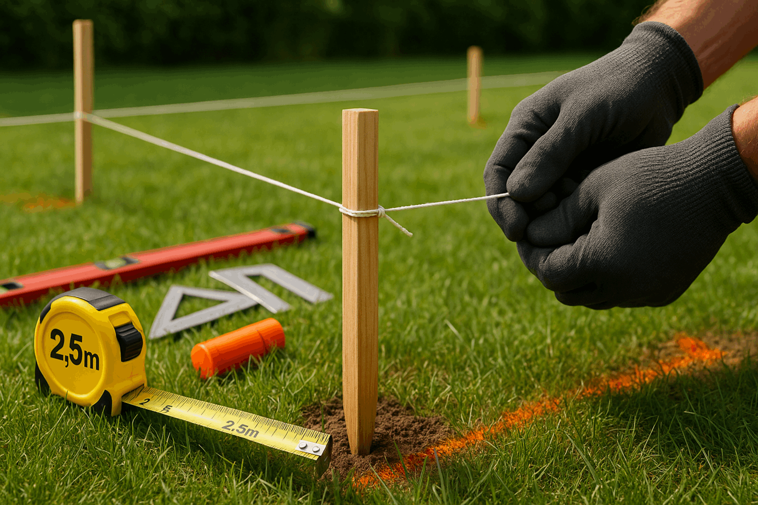  Шаг 1. Разметка участка и подготовка