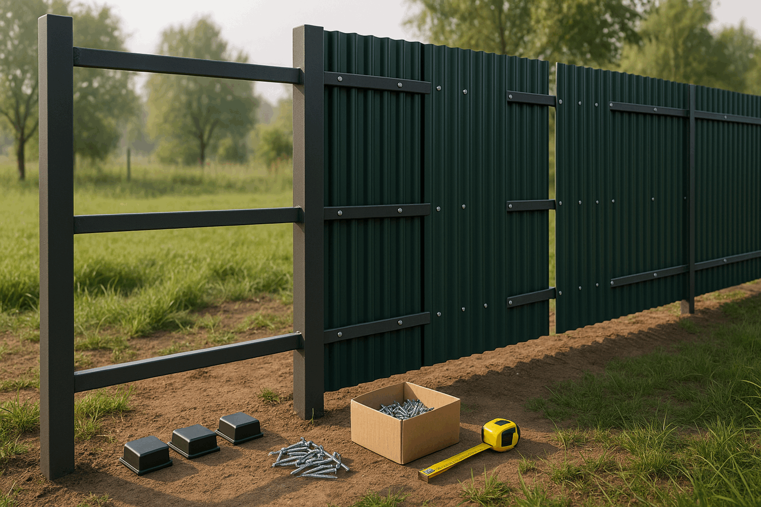 Из чего состоит забор из профлиста: разбираем конструкцию по частям