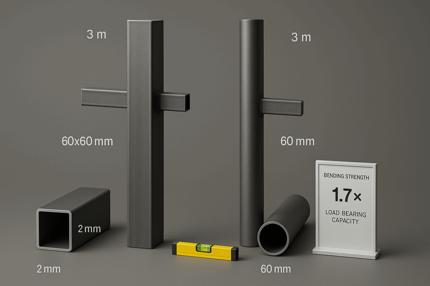  Металлические столбы — квадрат или круг, какое сечение выбрать
