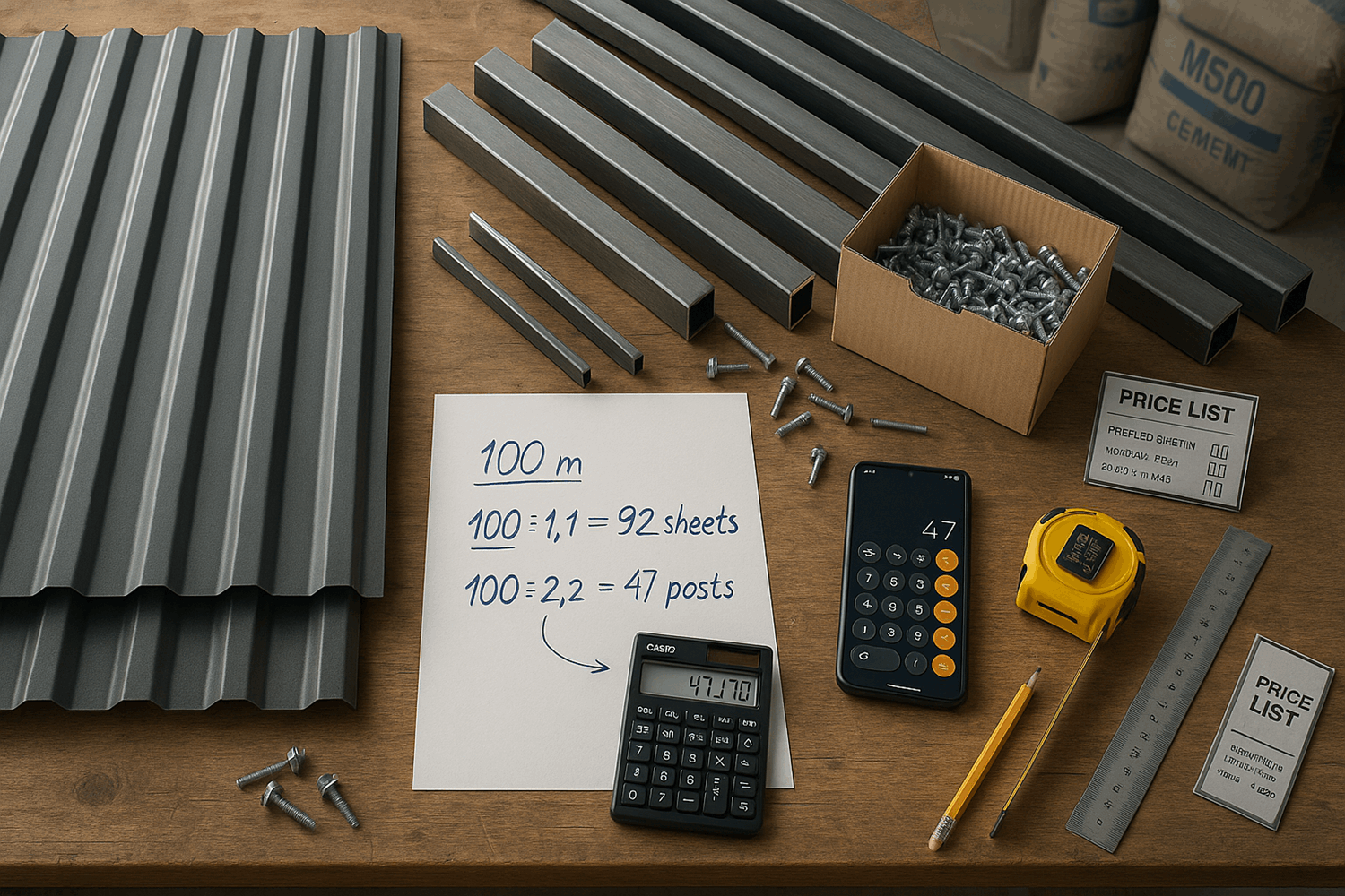  Расчет материалов — формулы и конкретный пример для 100 метров