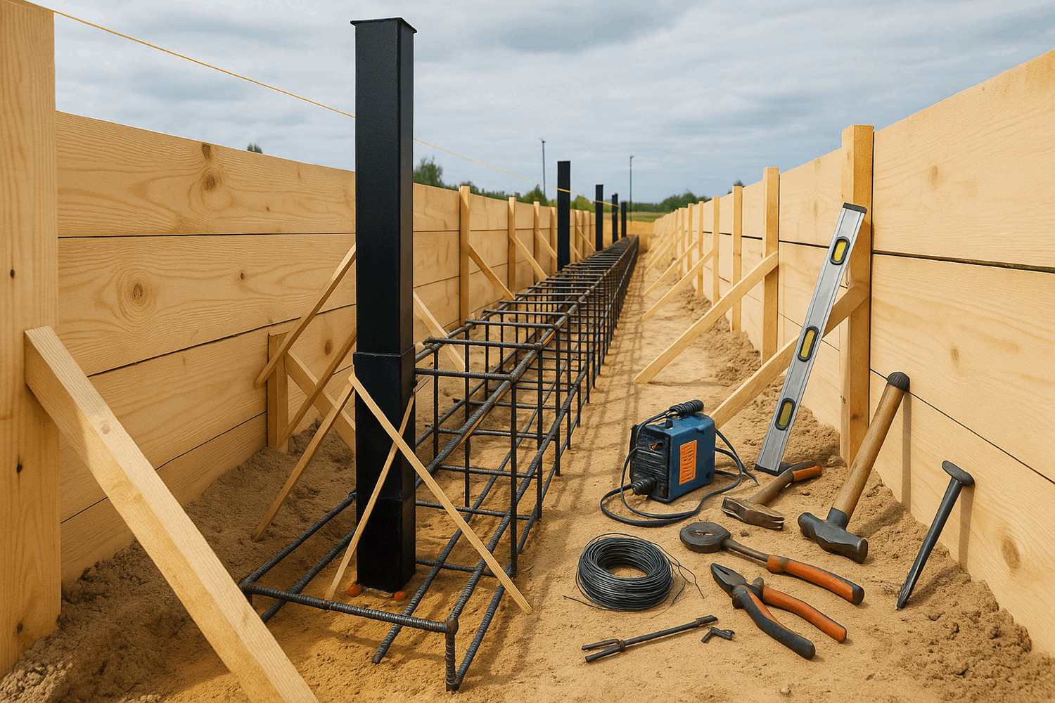  Этап 2. Установка опалубки и армирование