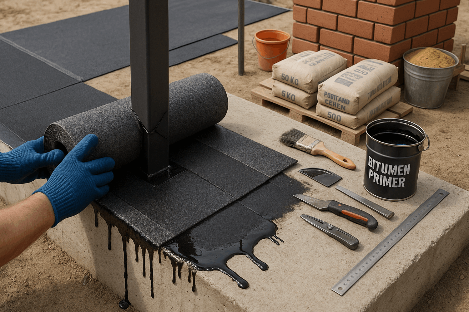  Этап 4. Гидроизоляция и подготовка к кладке